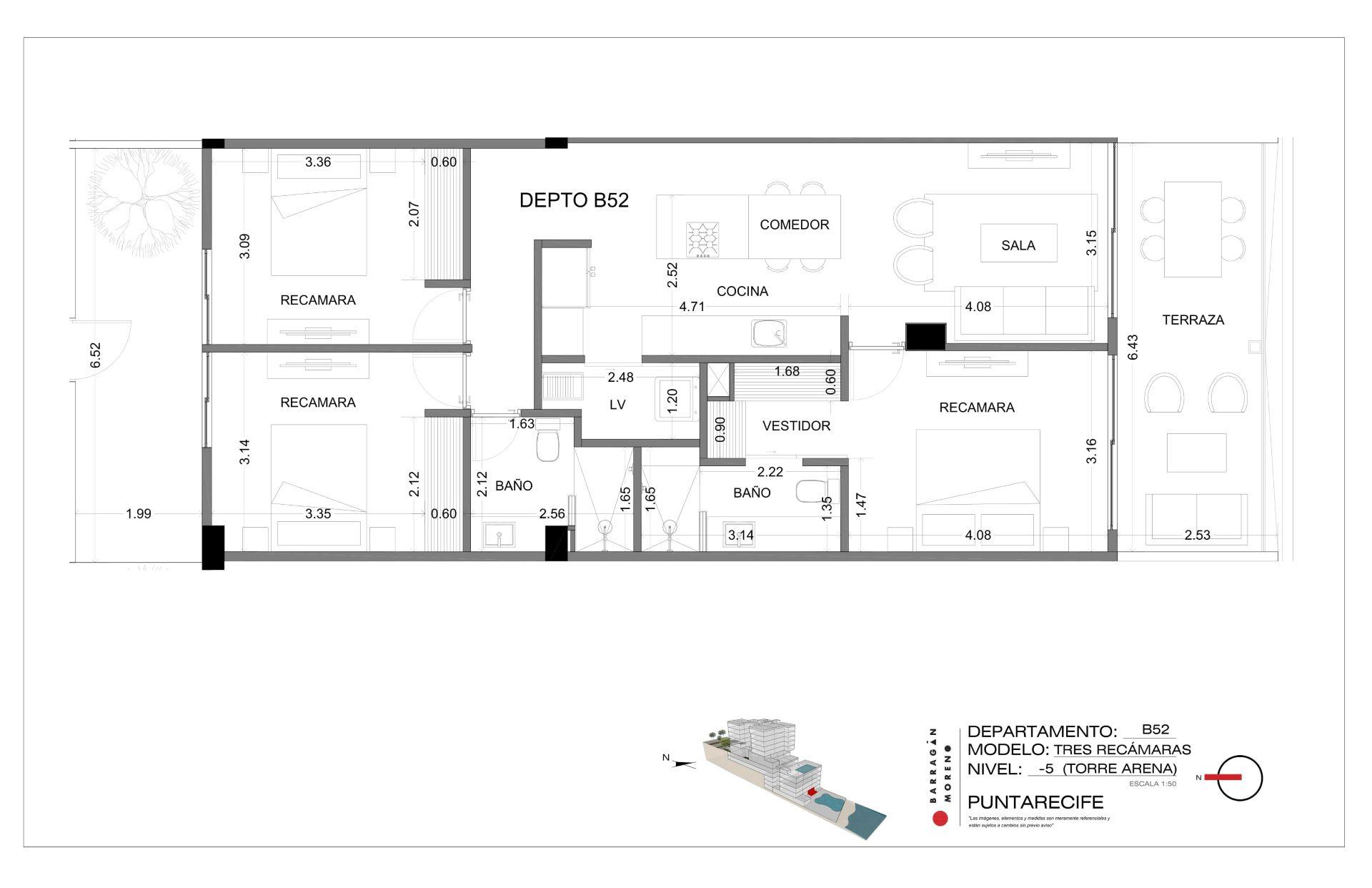 Planos del condominio B-52 - Punta Recife