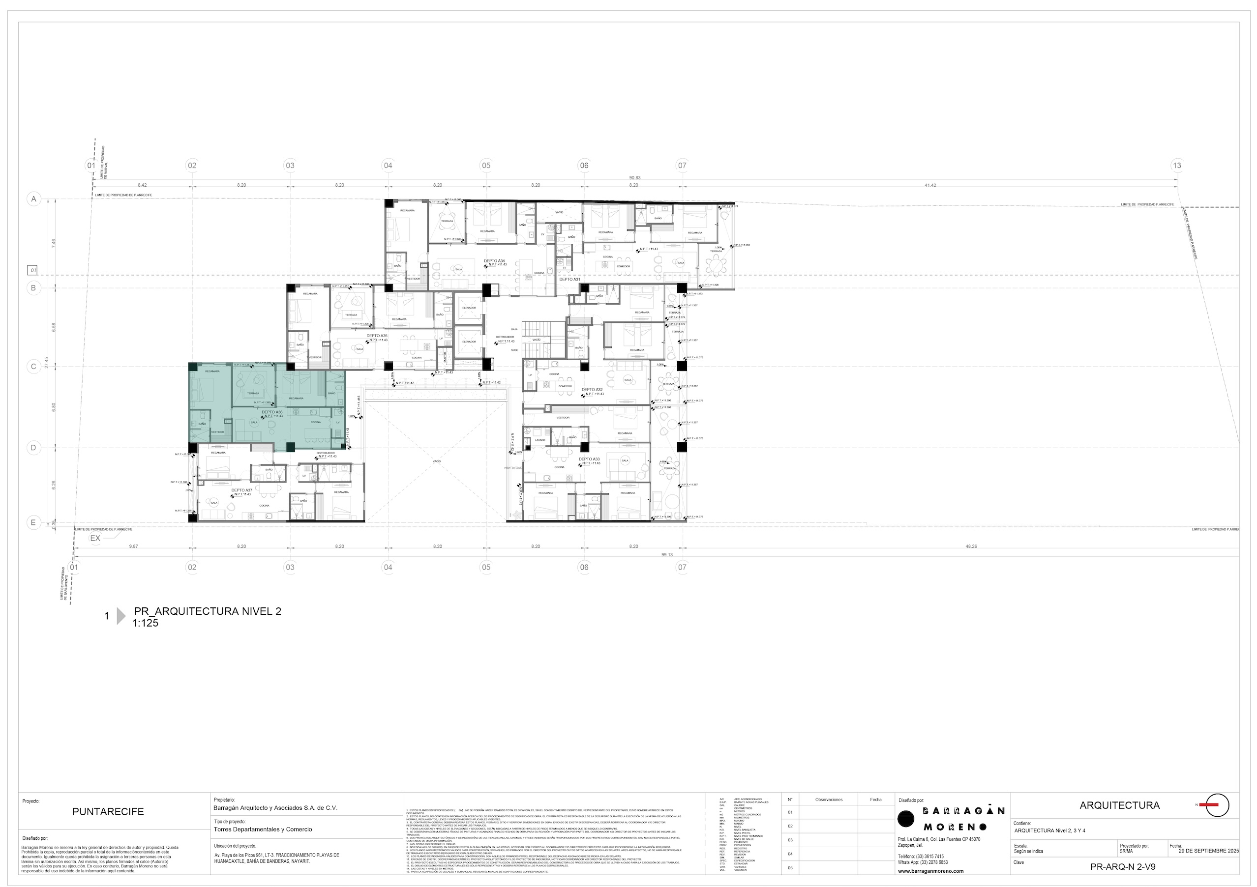 Plano de ubicación del condominio A-36 - Punta Recife