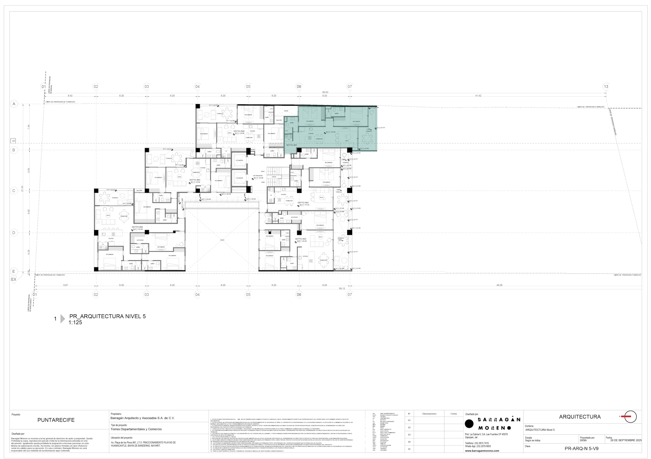 Plano de ubicación del condominio A-61 - Punta Recife