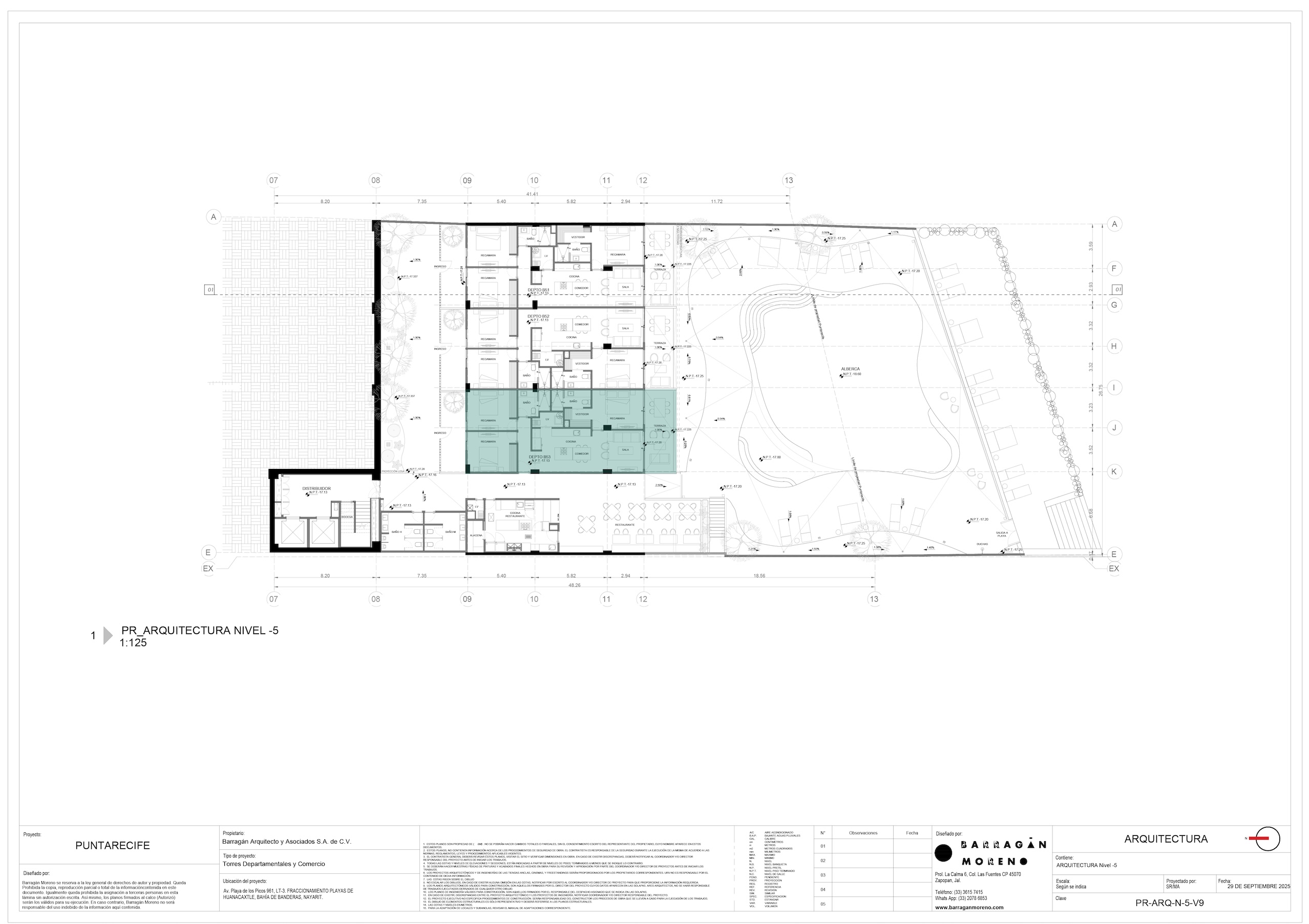 Plano de ubicación del condominio B-53 - Punta Recife