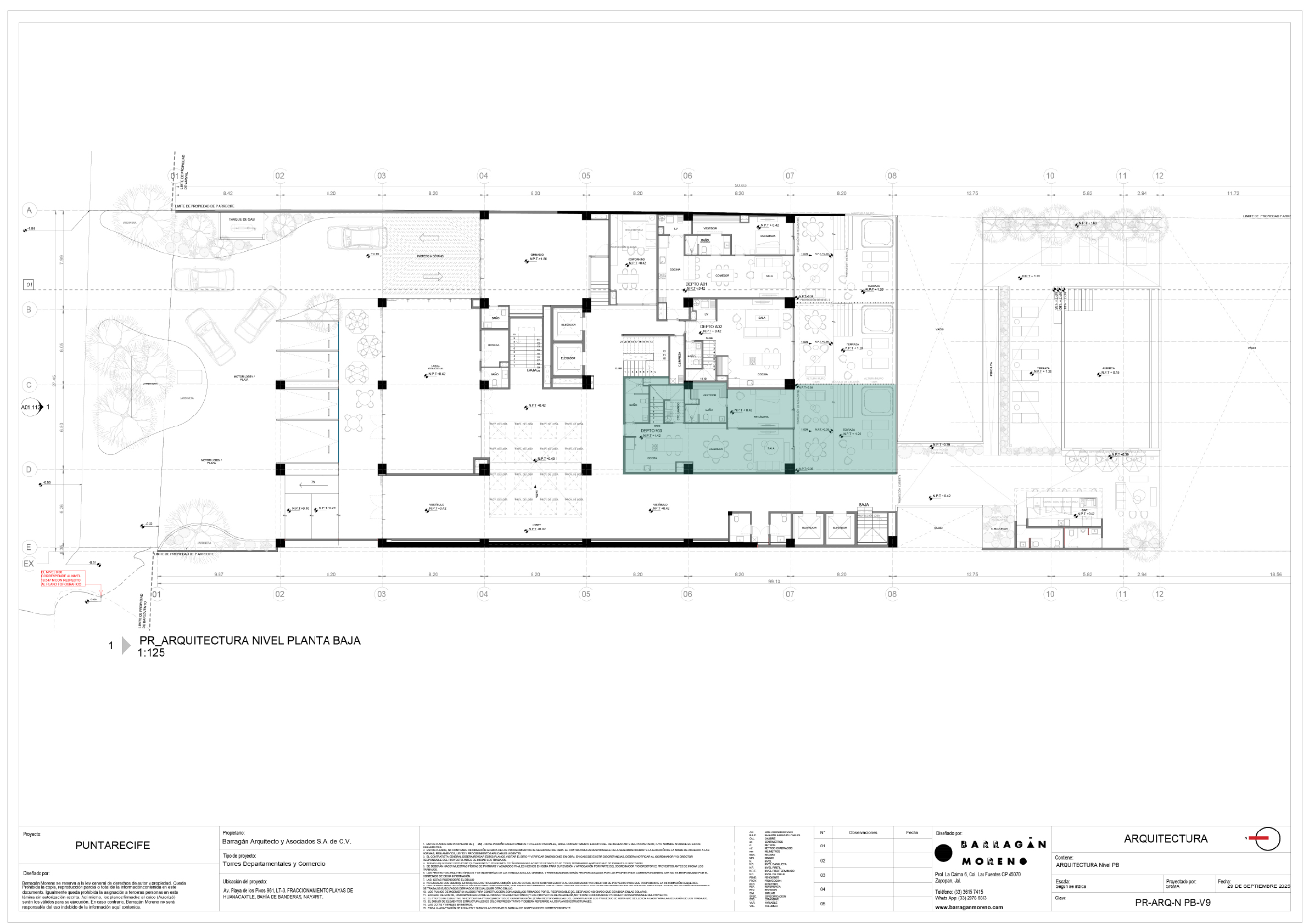 Plano de ubicación del condominio A-03 - Punta Recife