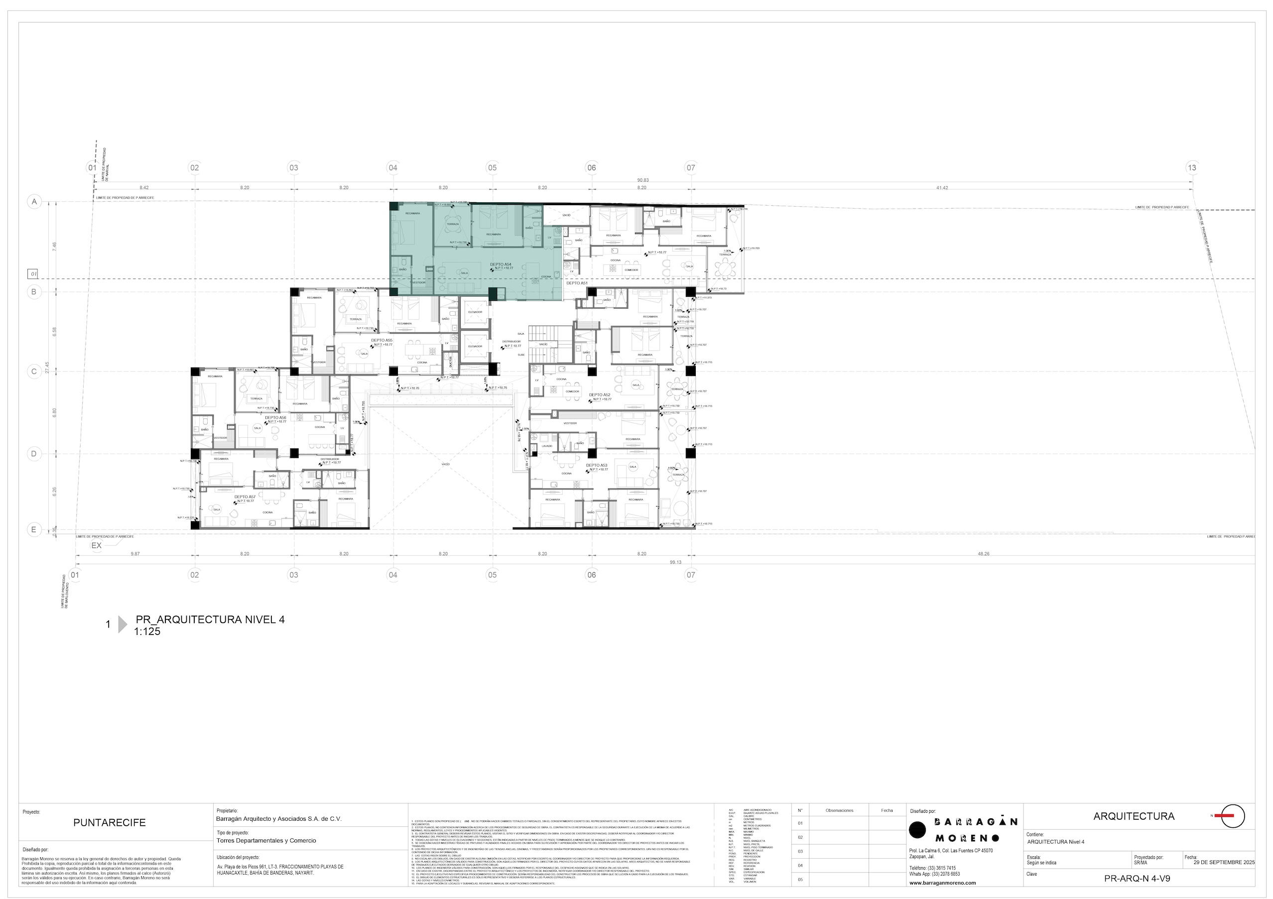 Plano de ubicación del condominio A-54 - Punta Recife
