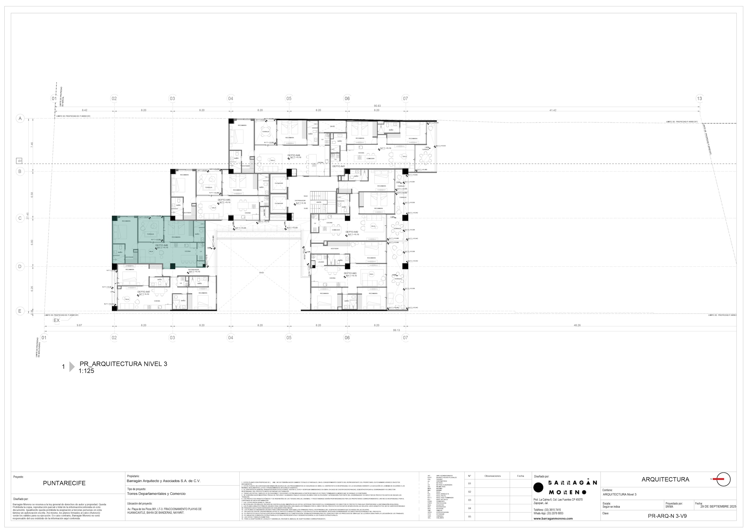 Plano de ubicación del condominio A-46 - Punta Recife