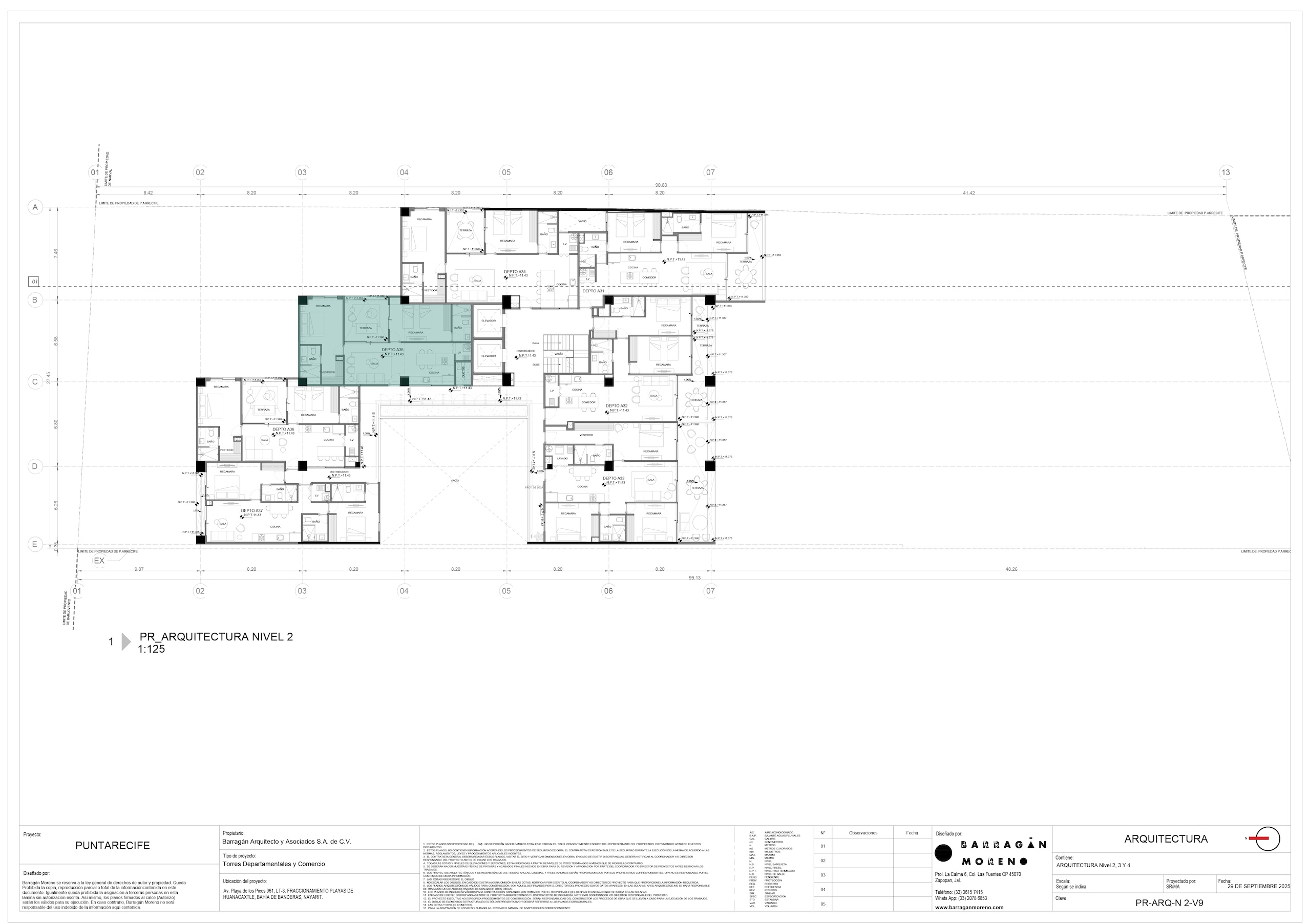 Plano de ubicación del condominio A-35 - Punta Recife
