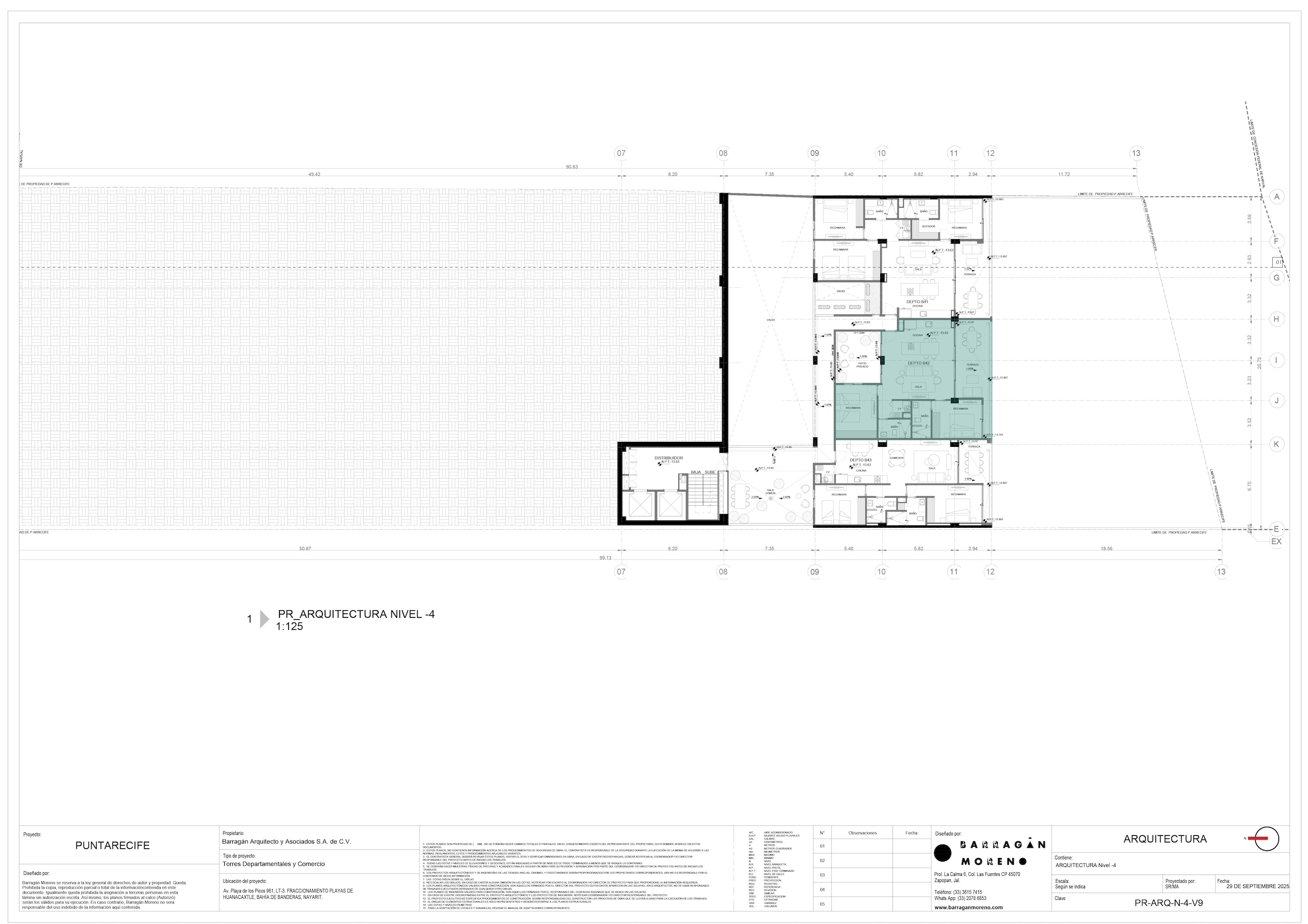 Plano de ubicación del condominio B-42 - Punta Recife
