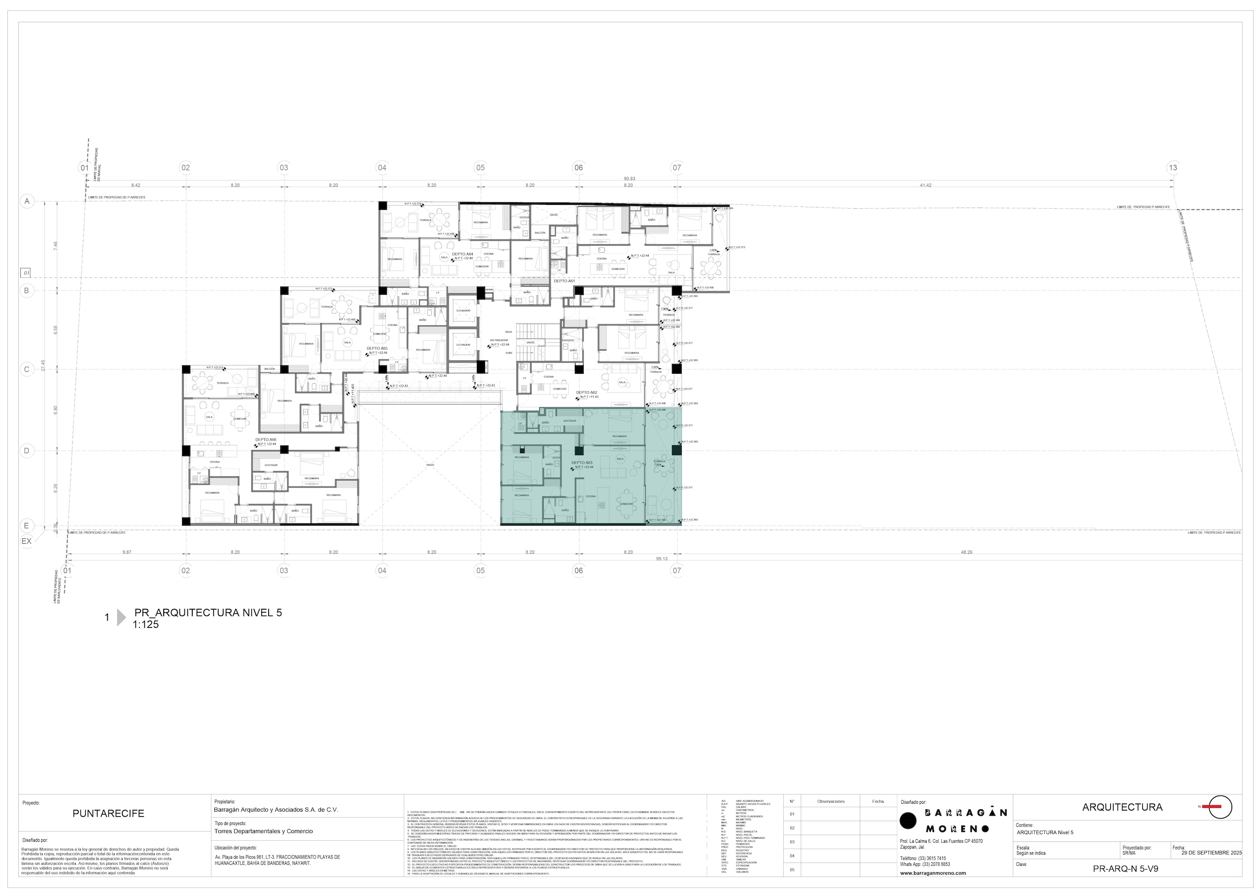 Plano de ubicación del condominio A-63 - Punta Recife