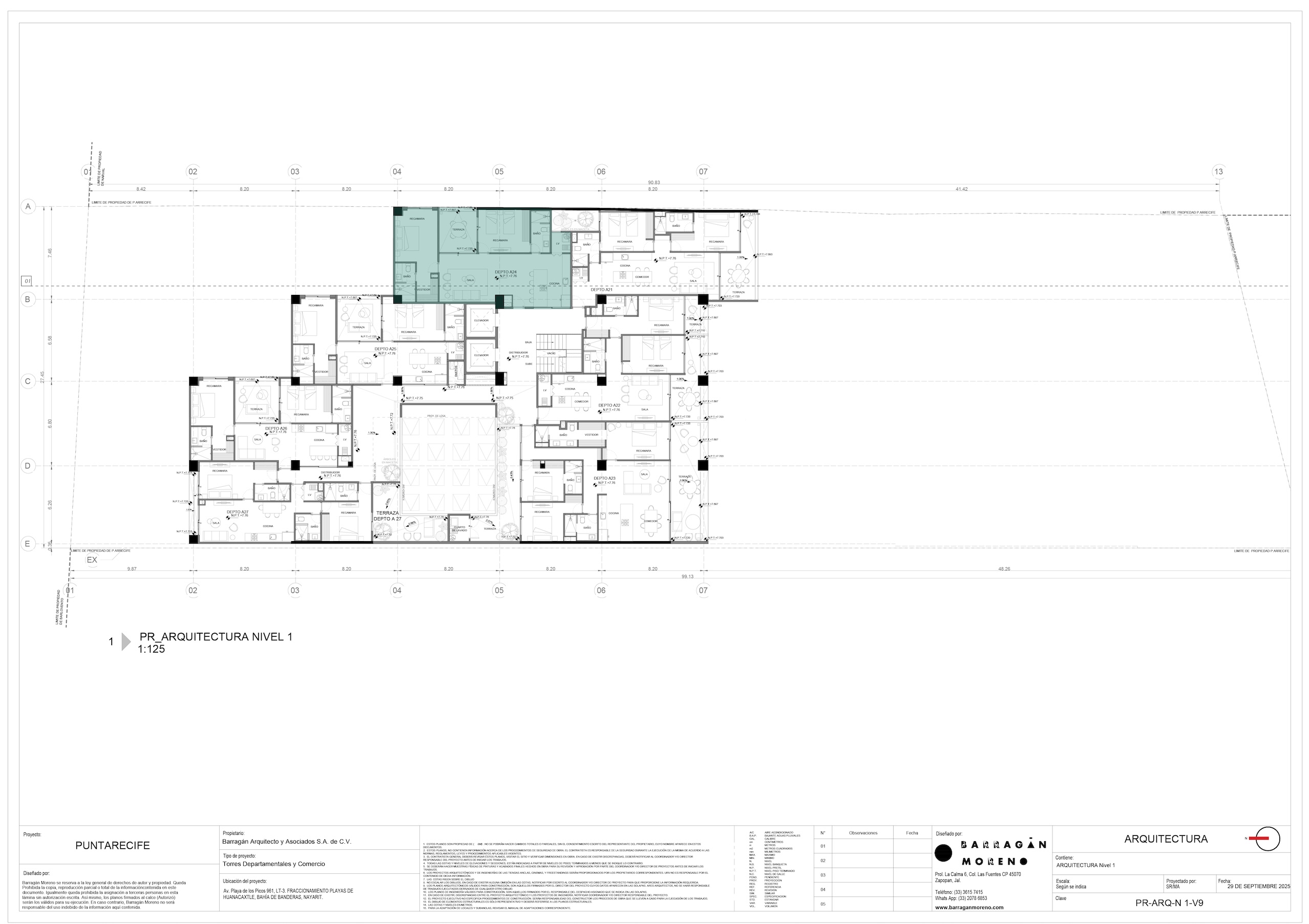 Plano de ubicación del condominio A-24 - Punta Recife